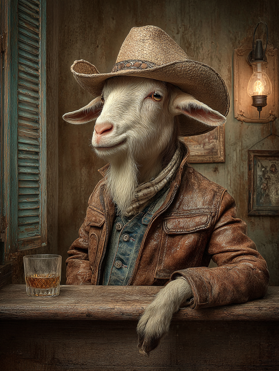 Cowboy Goat Digital Download Wall Art