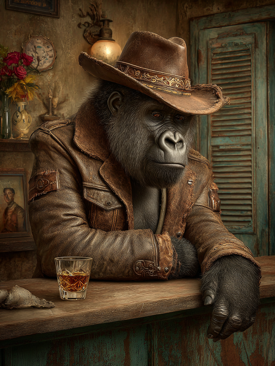 Cowboy Gorilla Digital Download Wall Art