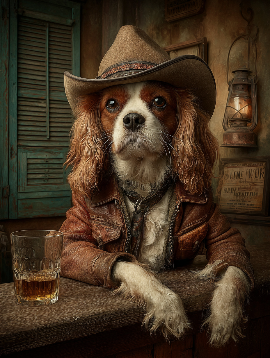 Cowboy King Charles Digital Download Wall Art