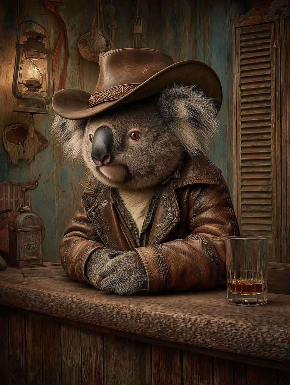 Cowboy Koala Digital Download Wall Art