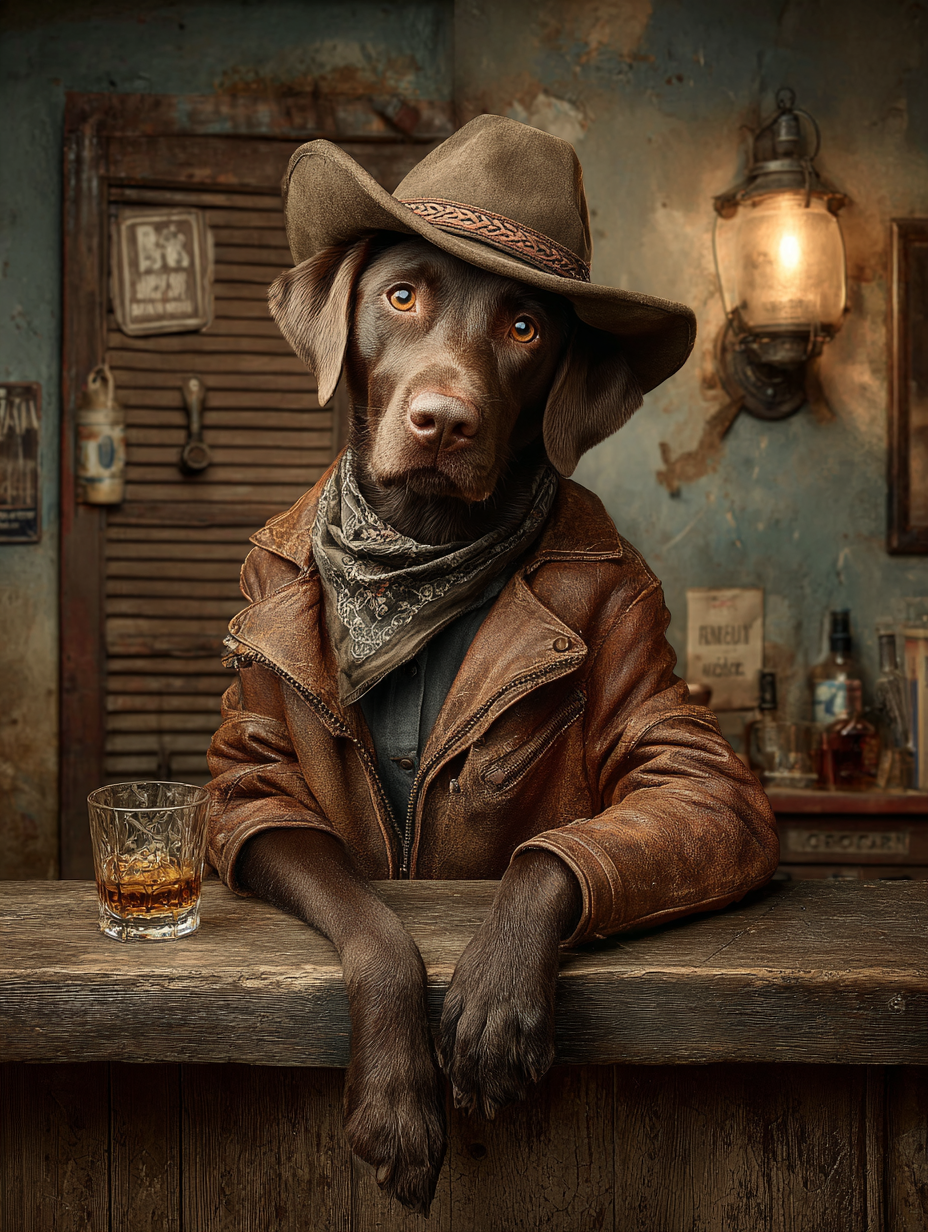 Cowboy Labrador Retriever Digital Download Wall Art