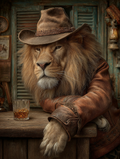 Cowboy Lion Digital Download Wall Art