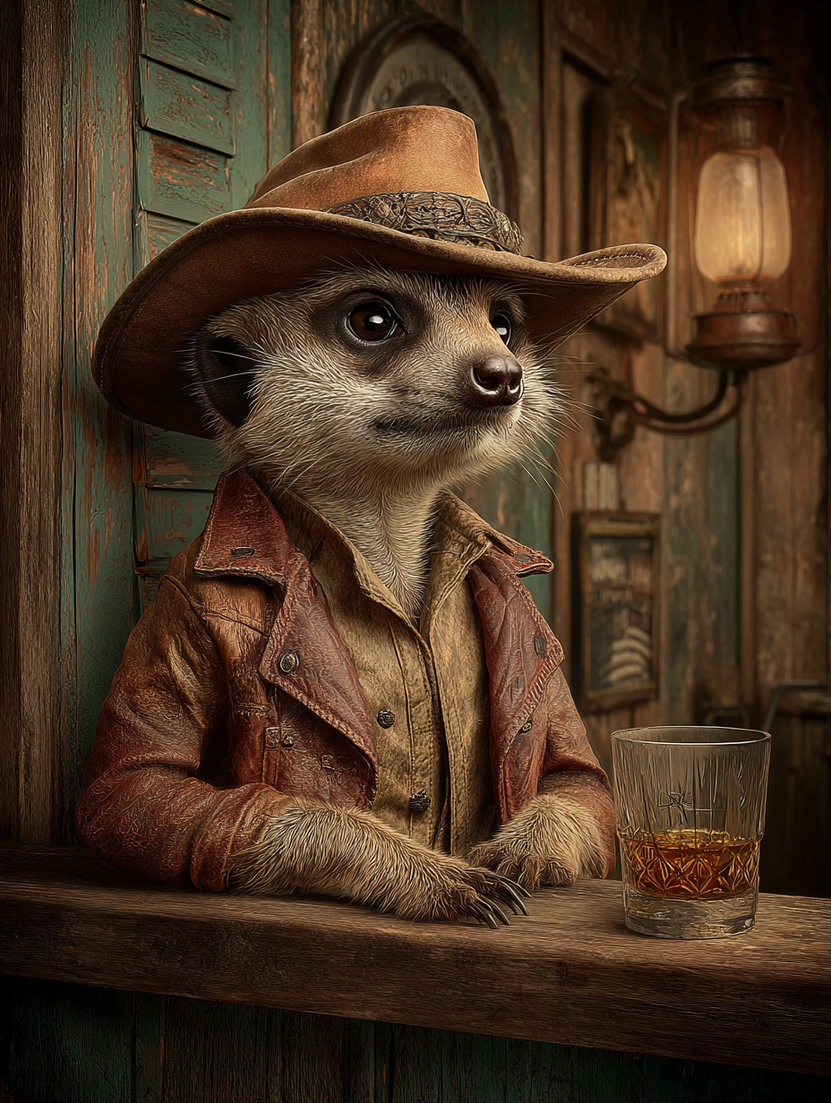 Cowboy Meerkat Digital Download Wall Art