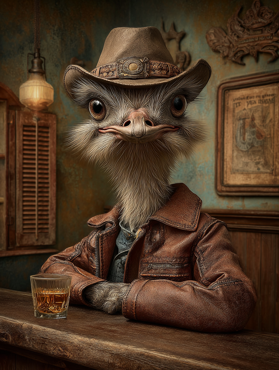 Cowboy Ostrich Digital Download Wall Art