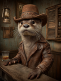 Cowboy Otter Digital Download Wall Art