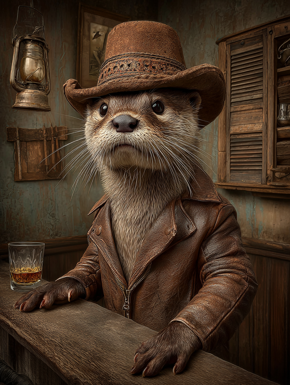 Cowboy Otter Digital Download Wall Art