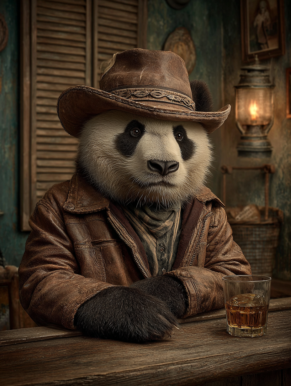 Cowboy Panda Digital Download Wall Art
