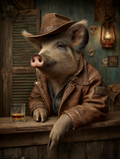 Cowboy Pig Digital Download Wall Art