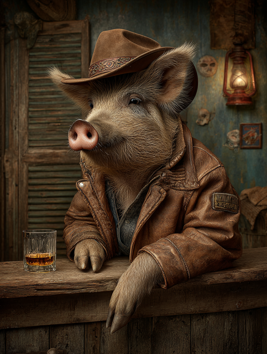 Cowboy Pig Digital Download Wall Art