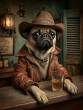 Cowboy Pug Digital Download Wall Art
