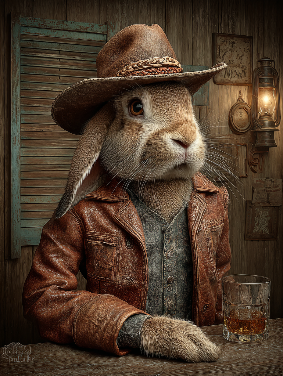 Cowboy Rabbit Digital Download Wall Art