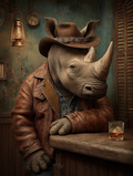 Cowboy Rhinoceros Digital Download Wall Art