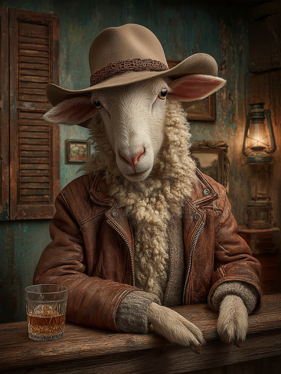 Cowboy Sheep Digital Download Wall Art