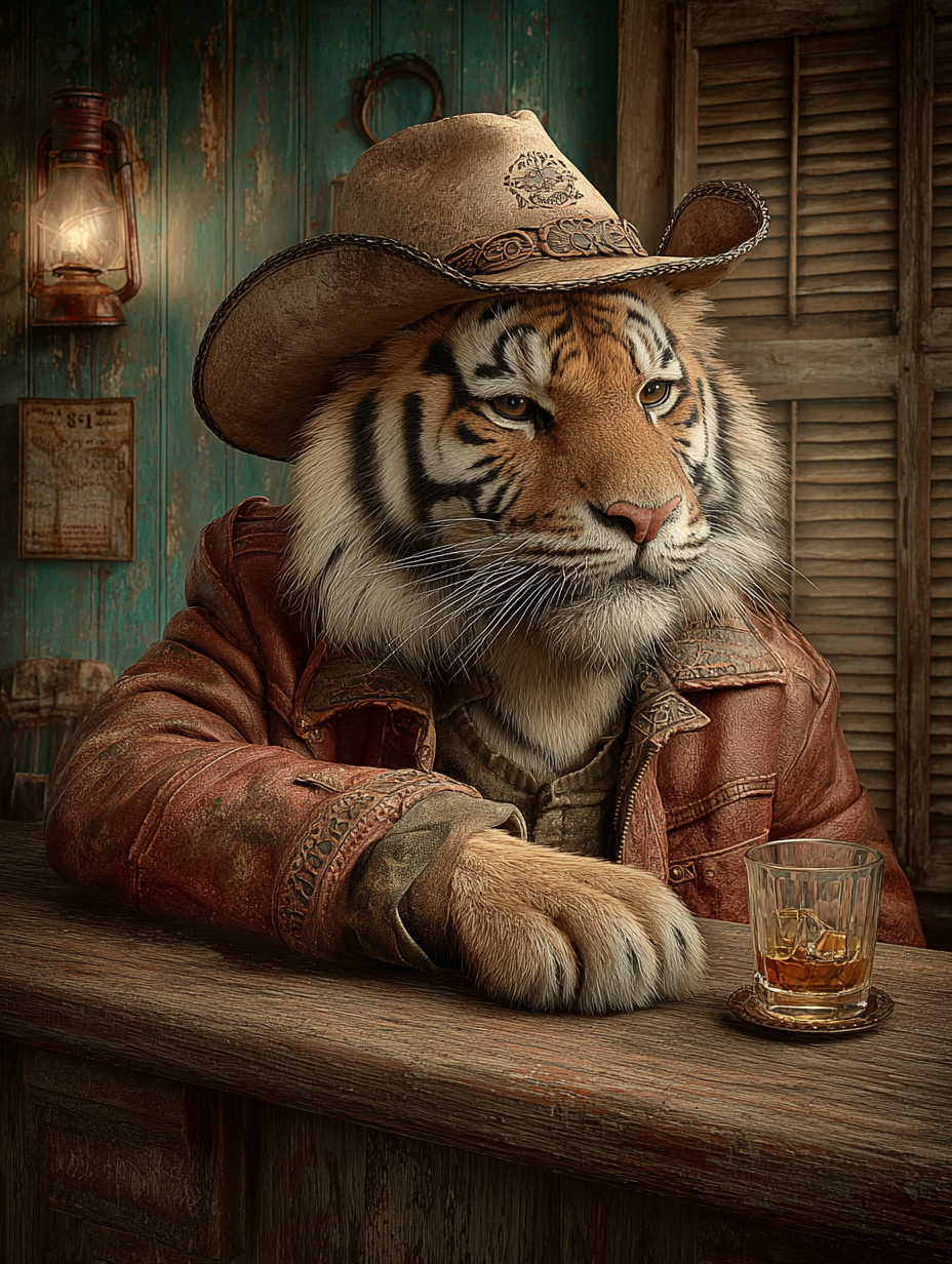 Cowboy Tiger Digital Download Wall Art