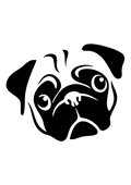 Vinyl Decal / Laptop Sticker/ Car Decal / Phone Sticker Pug