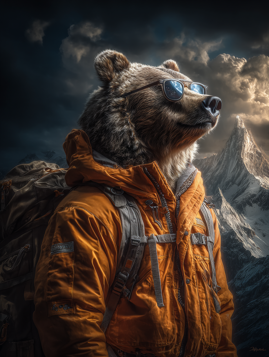 Explorer Bear Digital Download Wall Art