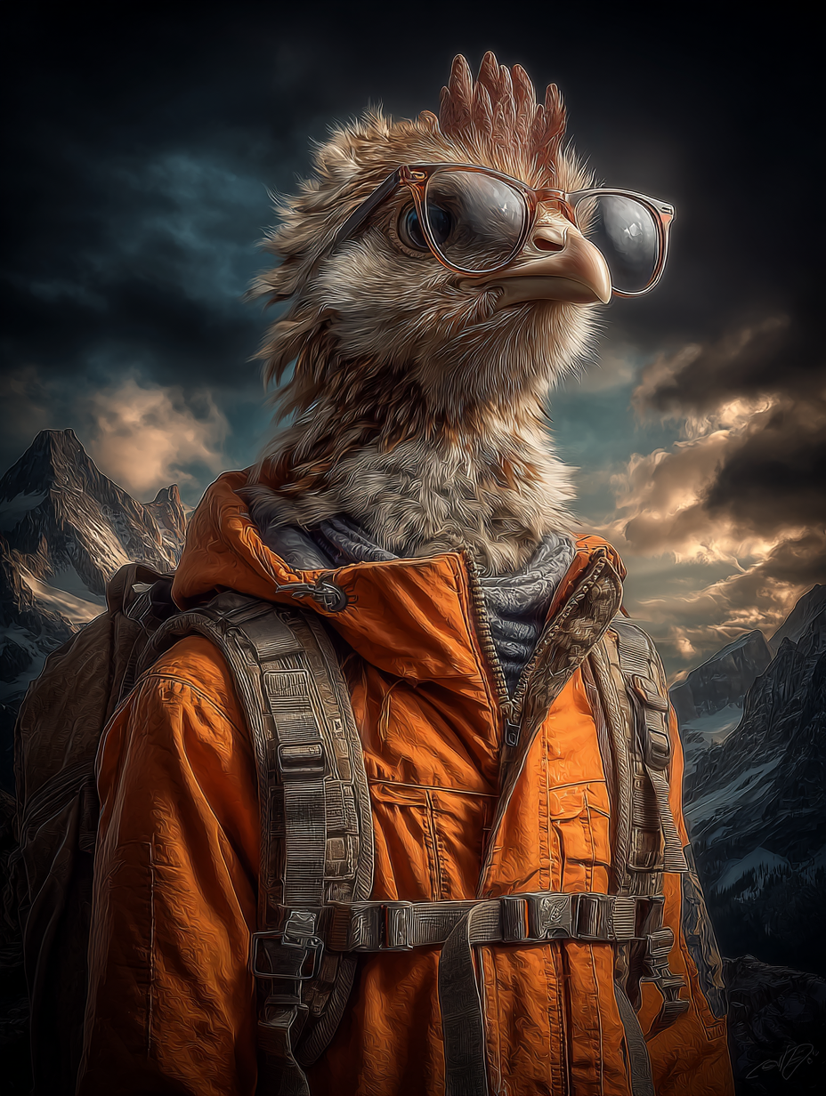 Explorer Chicken Digital Download Wall Art