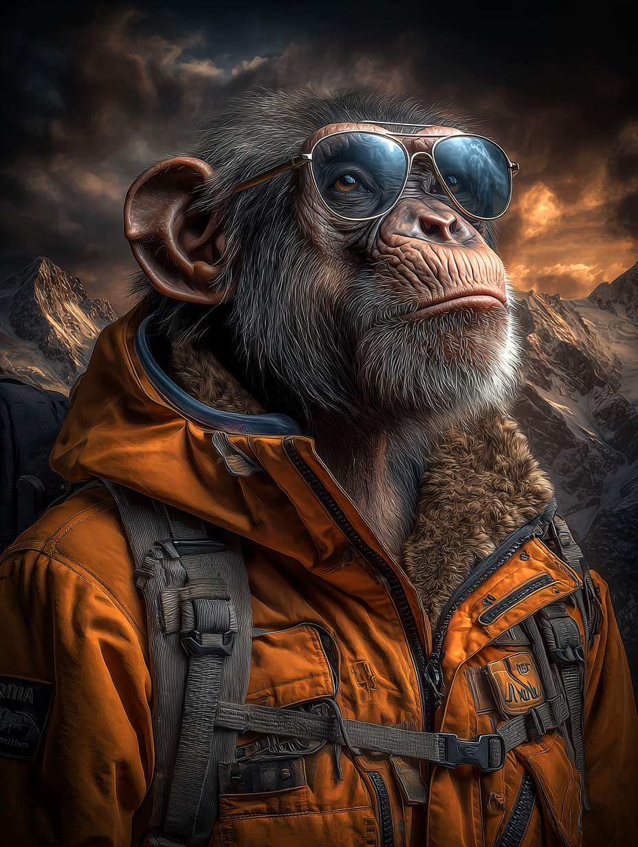 Explorer Chimpanzee Digital Download Wall Art