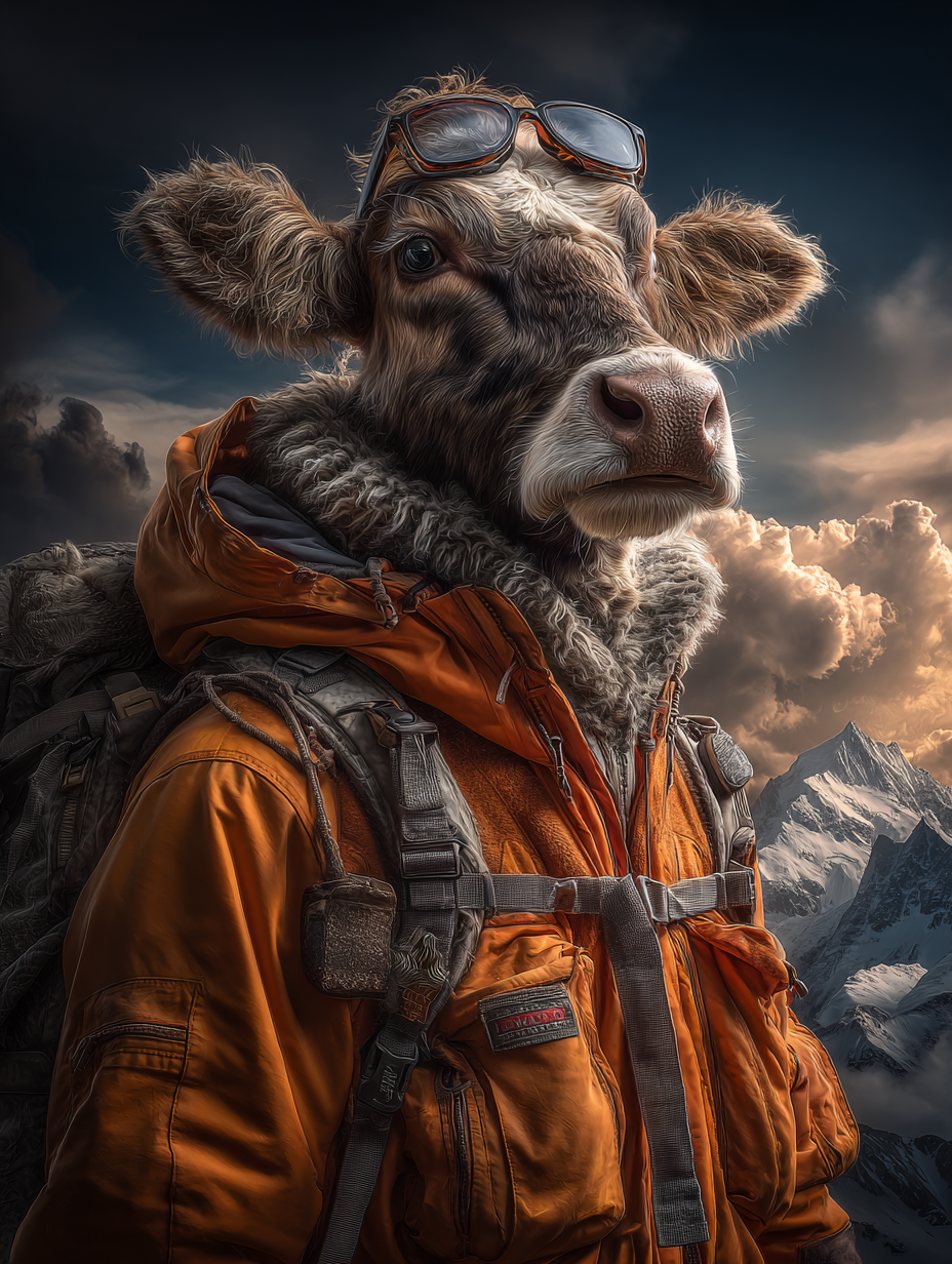 Explorer Cow Digital Download Wall Art
