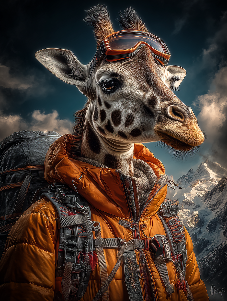 Explorer Giraffe Digital Download Wall Art