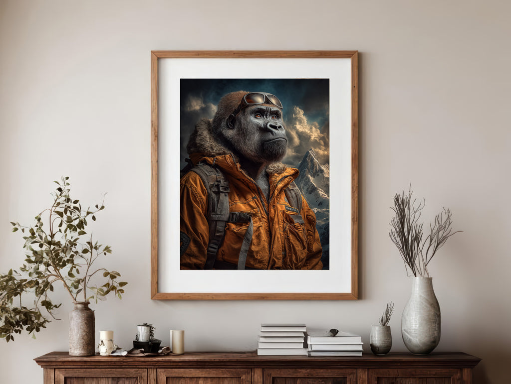 Explorer Gorilla Digital Download Wall Art