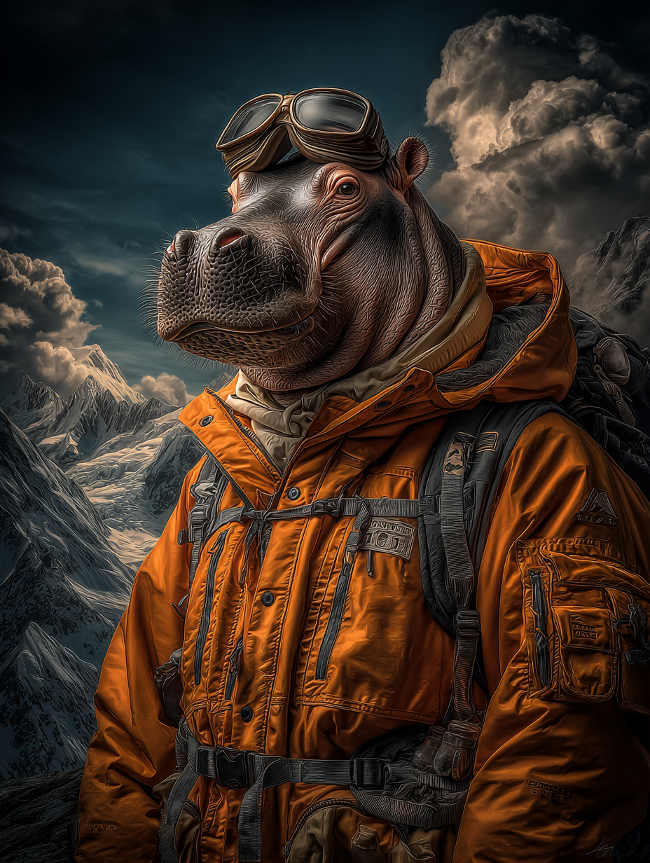 Explorer Hippopotamus Digital Download Wall Art