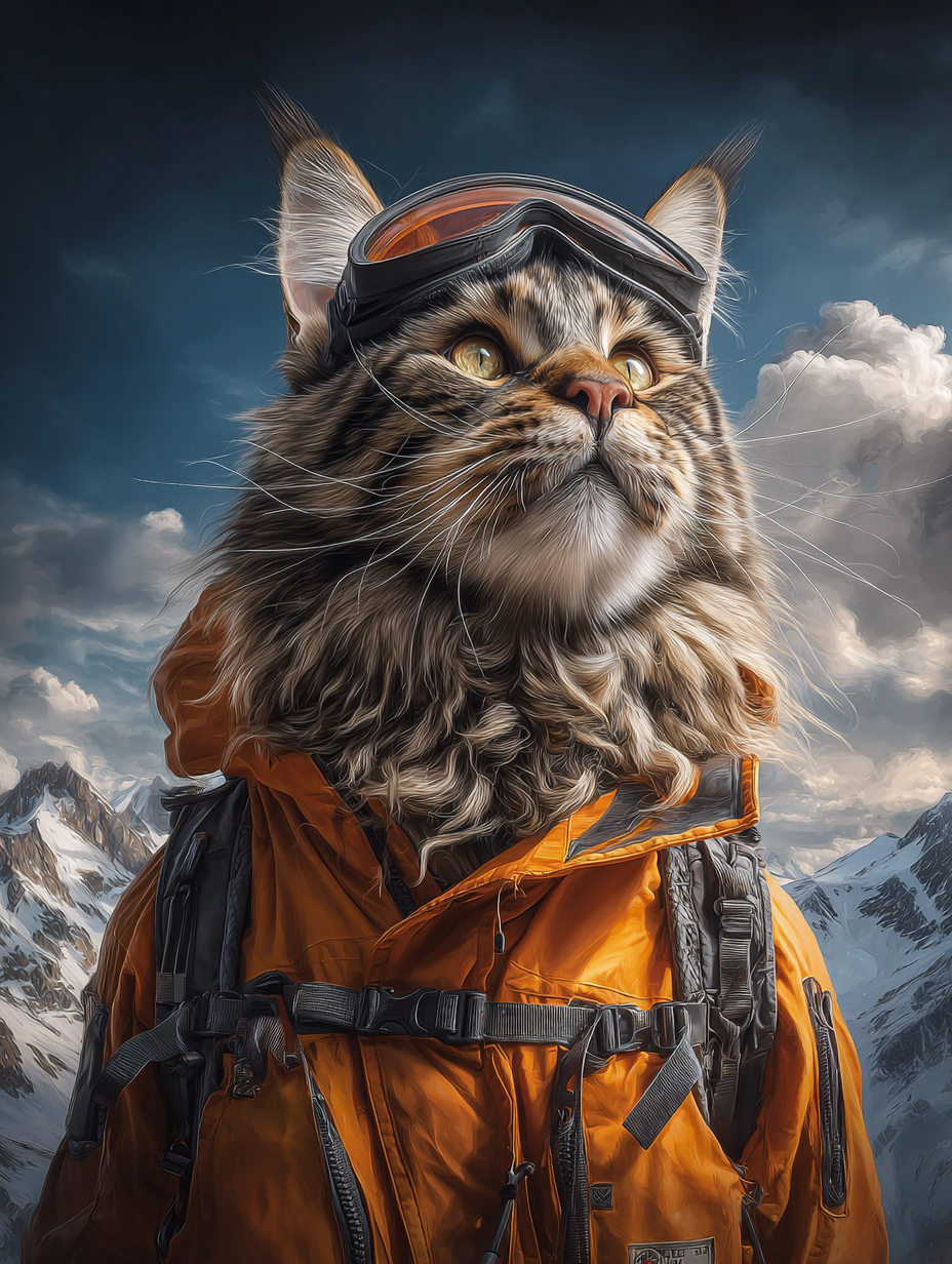 Explorer Maine Coon Cat Digital Download Wall Art