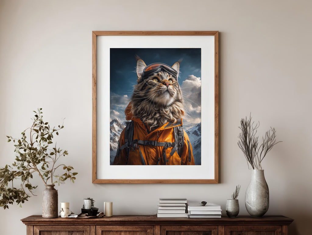 Explorer Maine Coon Cat Digital Download Wall Art