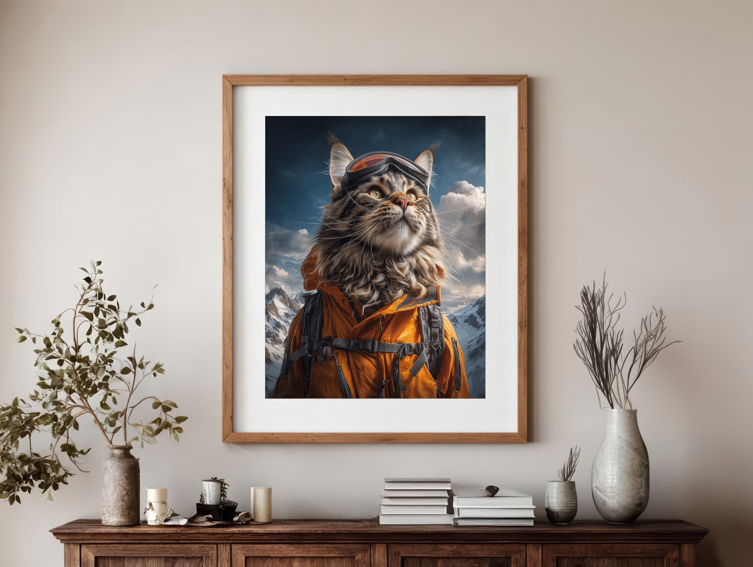 Explorer Maine Coon Cat Digital Download Wall Art