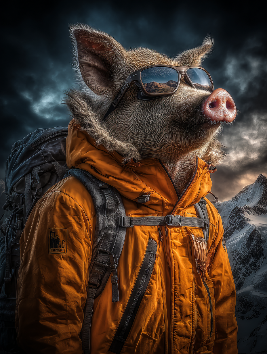 Explorer Pig Digital Download Wall Art