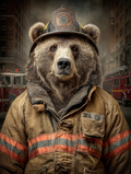 Fireman Bear Digital Download Wall Art
