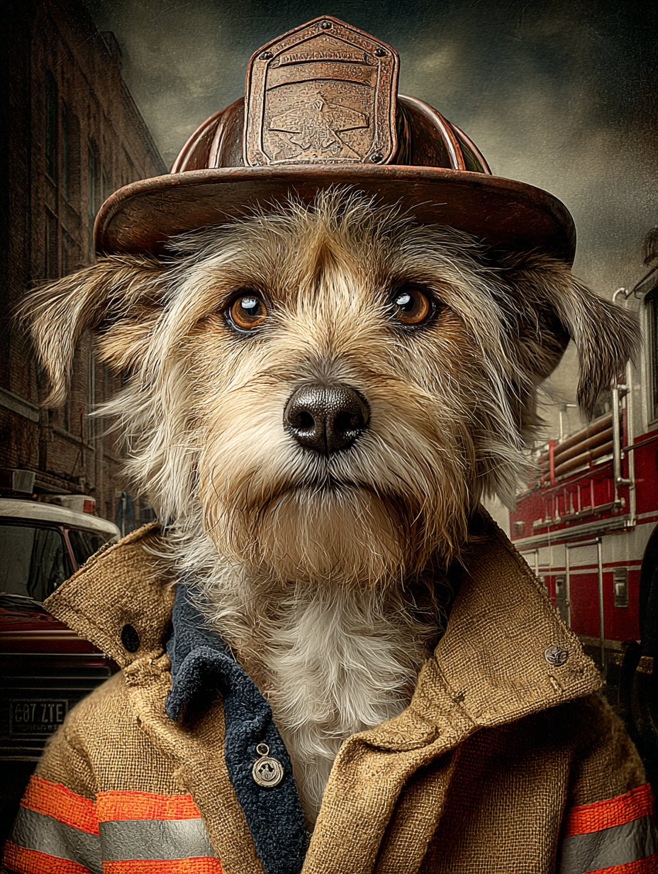 Fireman Carin Terrier Digital Download Wall Art