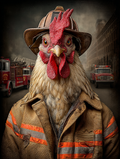Fireman Chicken Digital Download Wall Art