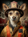 Fireman Chihuahua Digital Download Wall Art