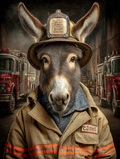 Fireman Donkey Digital Download Wall Art