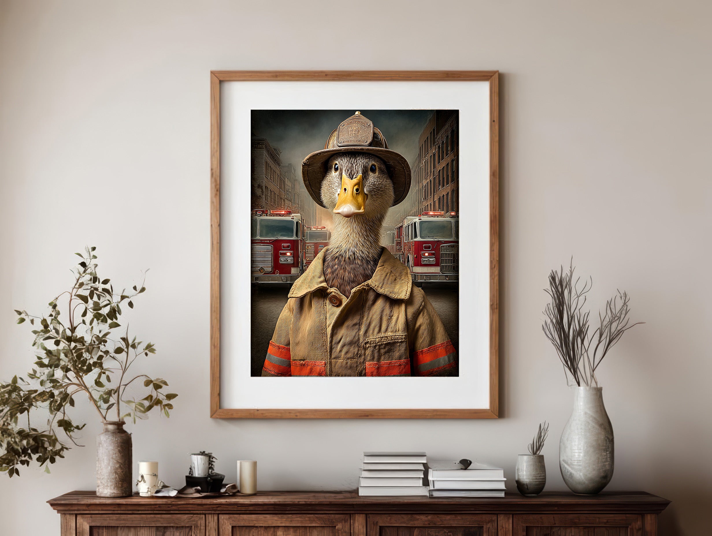 Fireman Duck Digital Download Wall Art