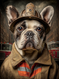 Fireman French Bulldog Digital Download Wall Art