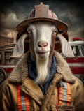 Fireman Goat Digital Download Wall Art