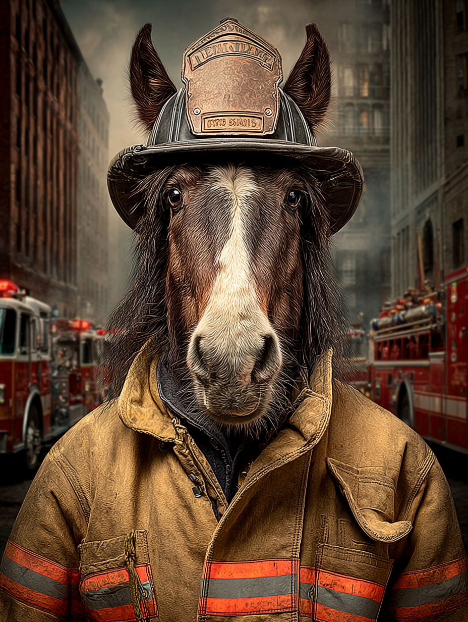 Fireman Horse Digital Download Wall Art