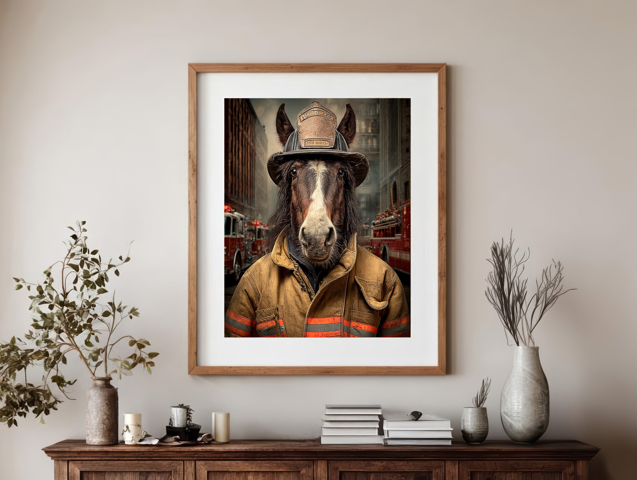 Fireman Horse Digital Download Wall Art