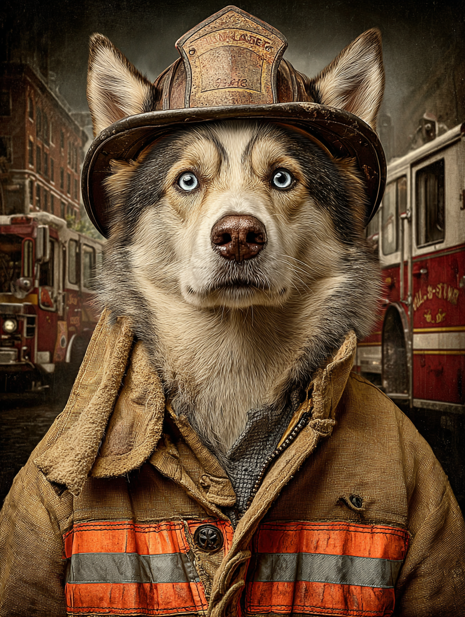 Fireman Husky Digital Download Wall Art