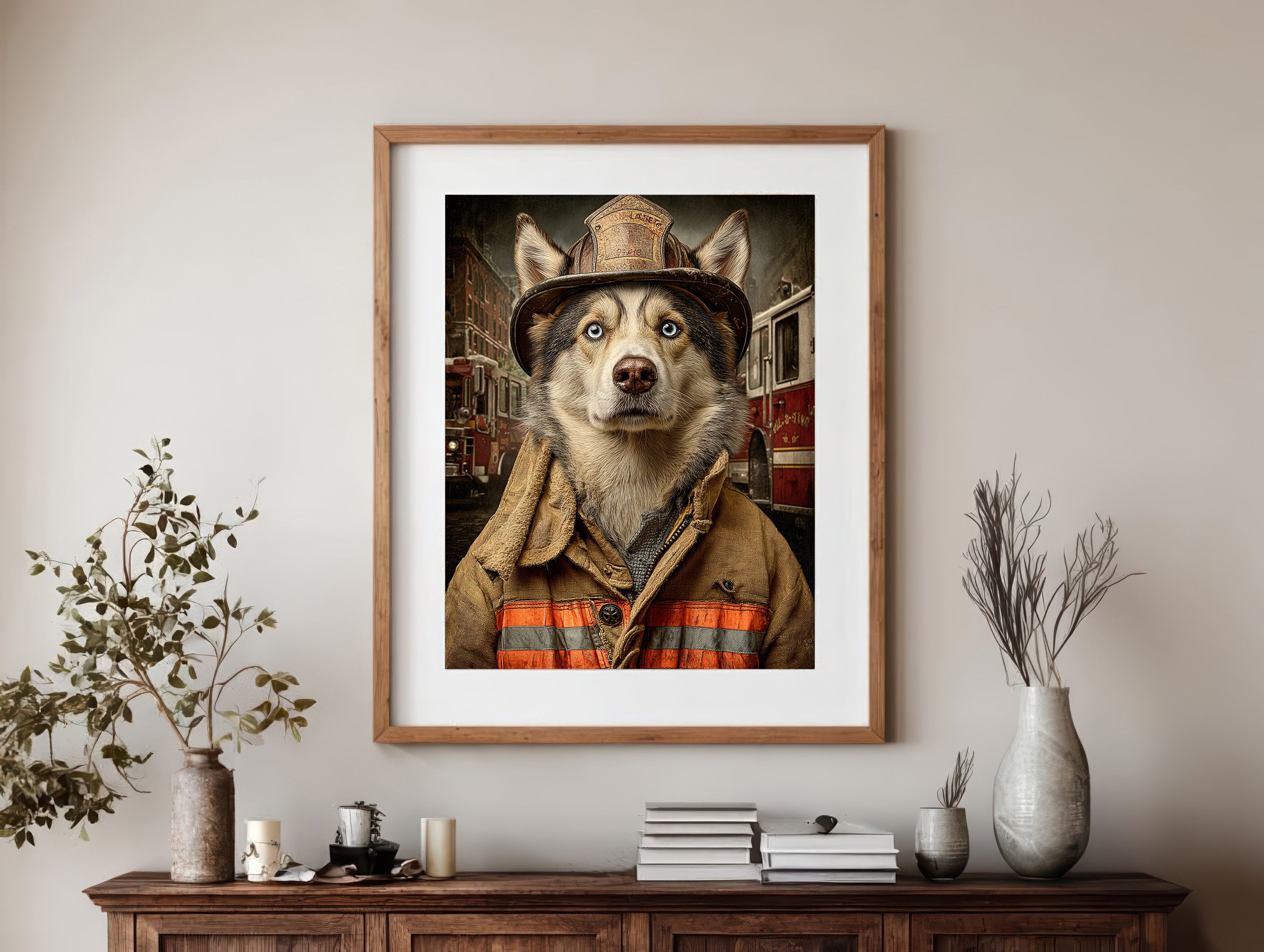 Fireman Husky Digital Download Wall Art