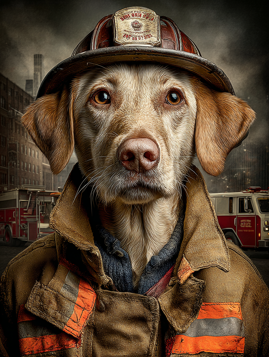 Fireman Labrador Retriever Digital Download Wall Art
