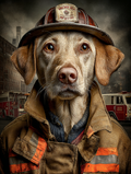 Fireman Labrador Retriever Digital Download Wall Art