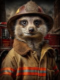 Fireman Meerkat Digital Download Wall Art