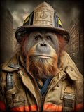 Fireman Orangutan Digital Download Wall Art