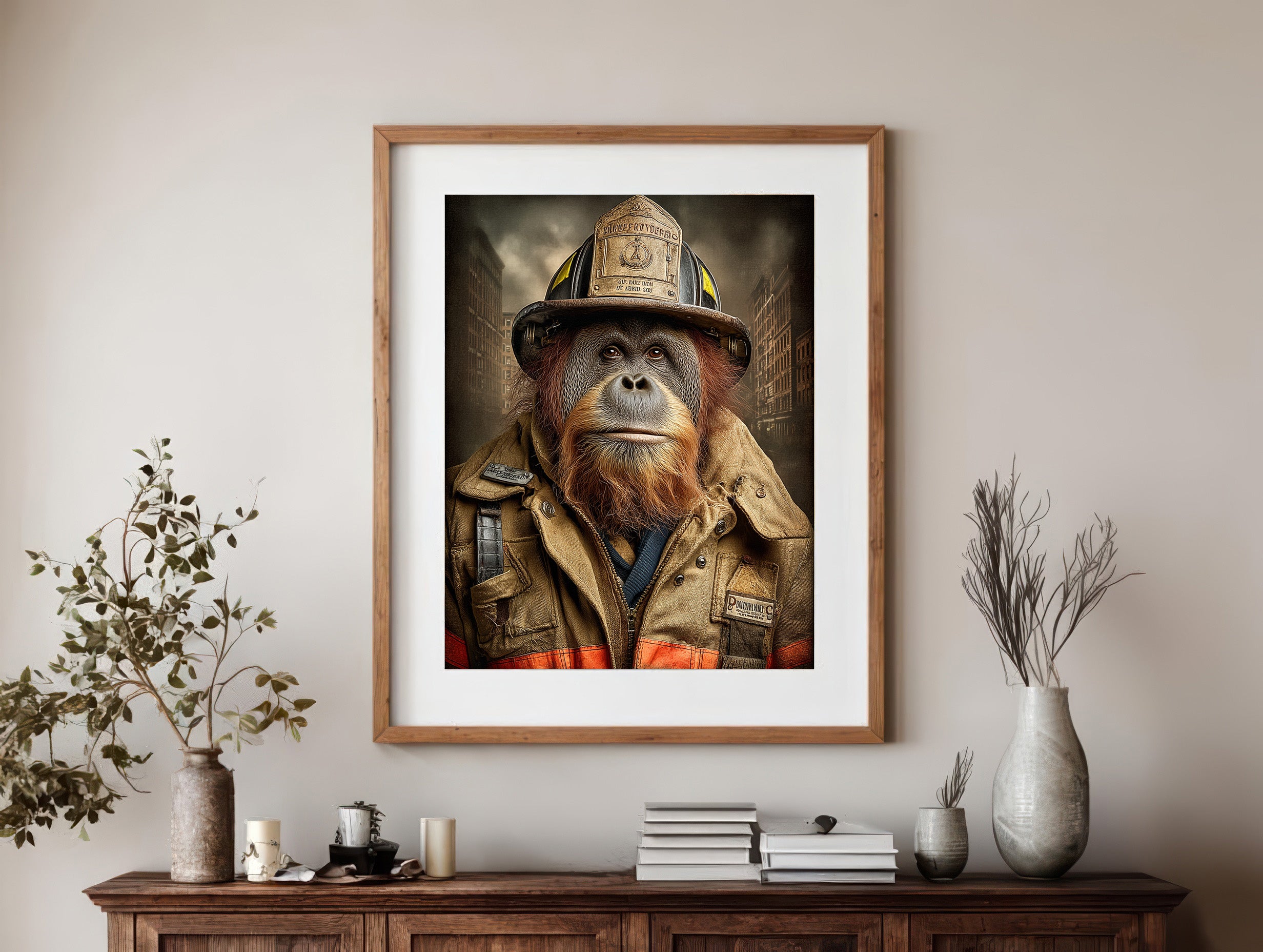 Fireman Orangutan Digital Download Wall Art