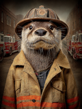 Fireman Otter Digital Download Wall Art