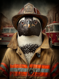 Fireman Penguin Digital Download Wall Art