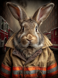 Fireman Rabbit Digital Download Wall Art